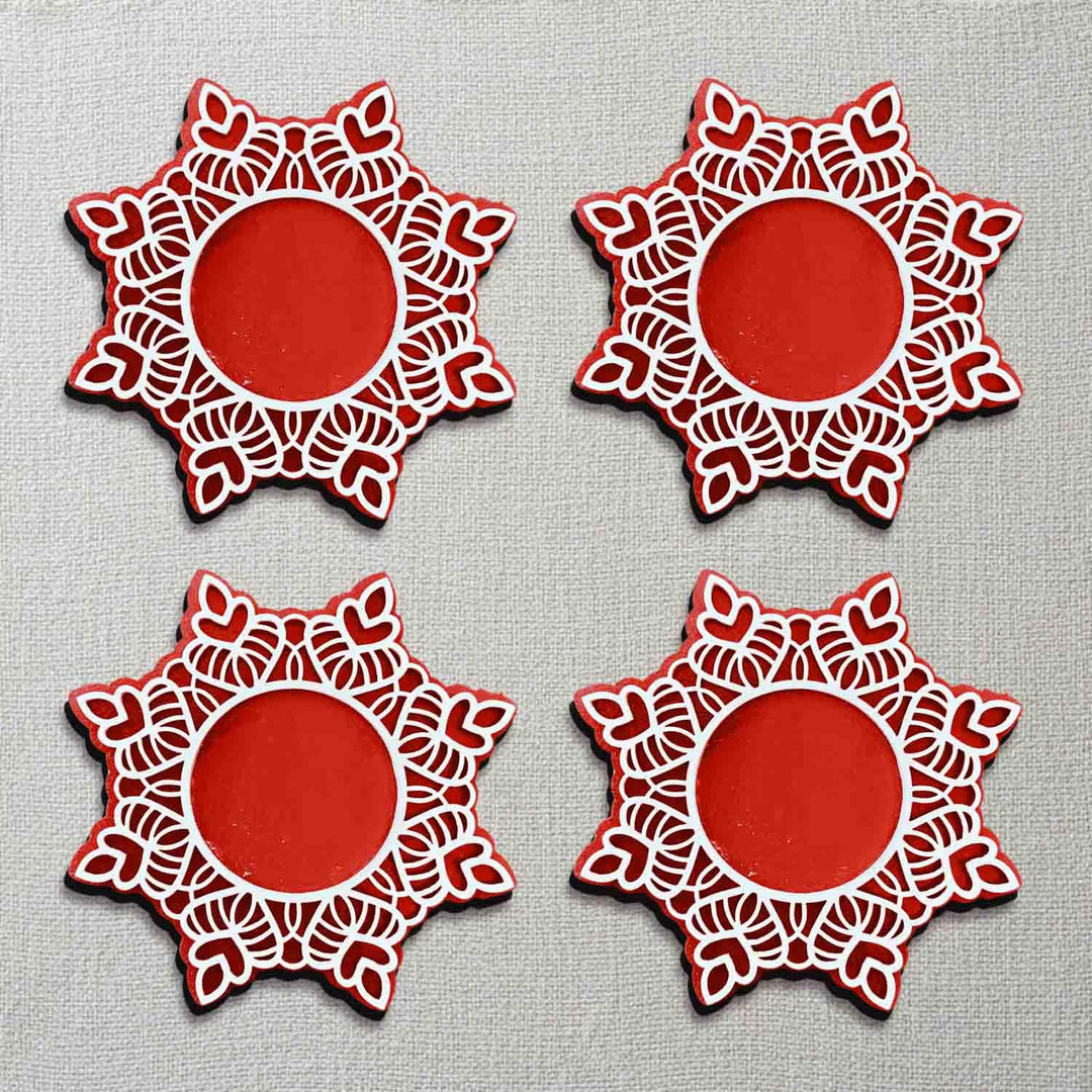 Wooden Floral Tea Light Candle Holders &amp; Diya Stands | Decorative Candle Holders for Diwali, Christmas &amp; Festive Home Decor