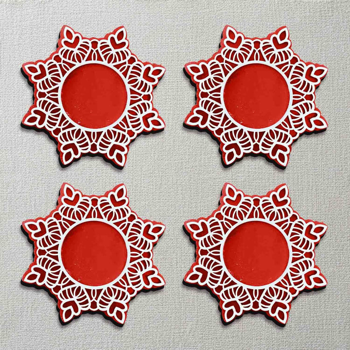Wooden Floral Tea Light Candle Holders &amp; Diya Stands | Decorative Candle Holders for Diwali, Christmas &amp; Festive Home Decor