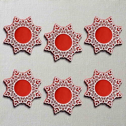 Wooden Floral Tea Light Candle Holders &amp; Diya Stands | Decorative Candle Holders for Diwali, Christmas &amp; Festive Home Decor