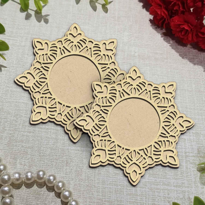 3D Wooden Floral Handicraft Tea Light Candle Holders | Decorative Set for Diwali, Christmas &amp; Festive Home Décor | Handcrafted 3D Tea Light Holders for Living Room &amp; Table Decoration (Style 1)