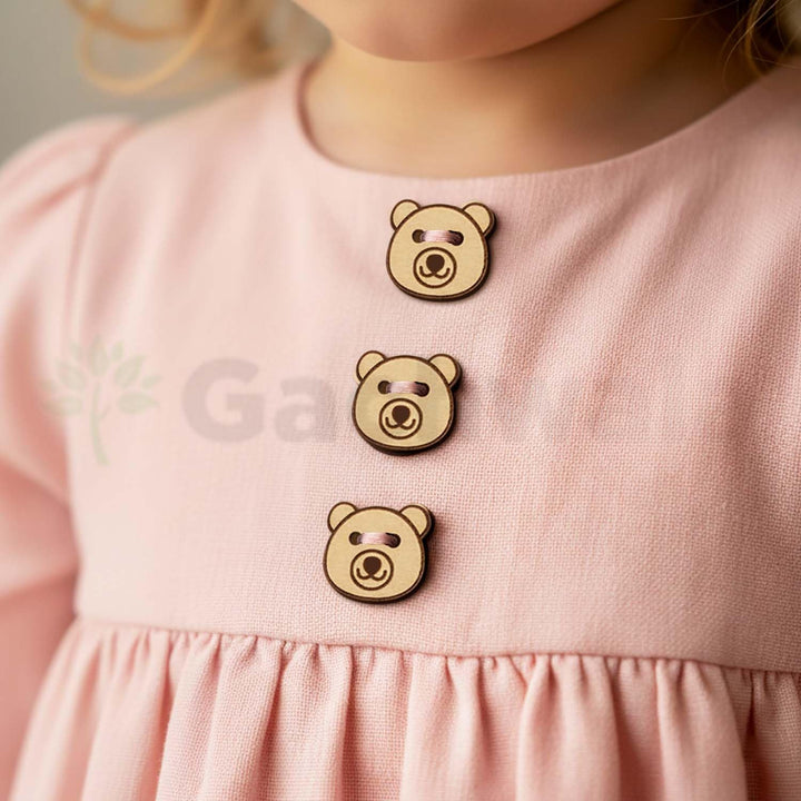 50 Pieces Wooden Cow Shape Buttons for Clothes | Natural Cow Design Sewing Buttons | Ideal for Kurtas, Kids Wear, Craft, Embroidery &amp; DIY Projects (Design_7)