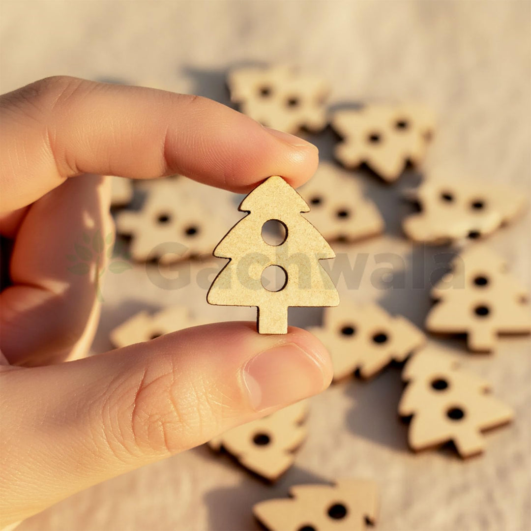 50 Pieces Natural Wooden Buttons for Clothes | Eco-Friendly Sewing Buttons for Shirts, Kurtas, Kurtis, Crafts &amp; DIY Projects (Tree-2-Hole-Btn-50)