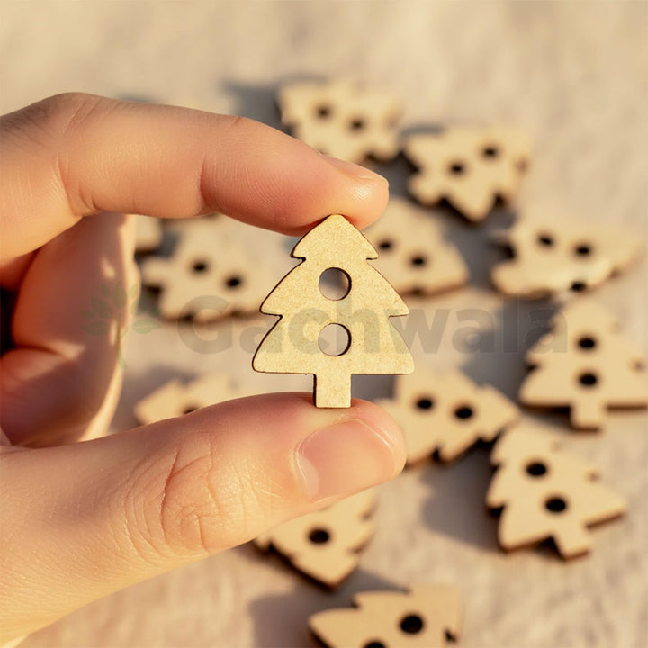 50 Pieces Natural Wooden Buttons for Clothes | Eco-Friendly Sewing Buttons for Shirts, Kurtas, Kurtis, Crafts &amp; DIY Projects (Tree-2-Hole-Btn-50)