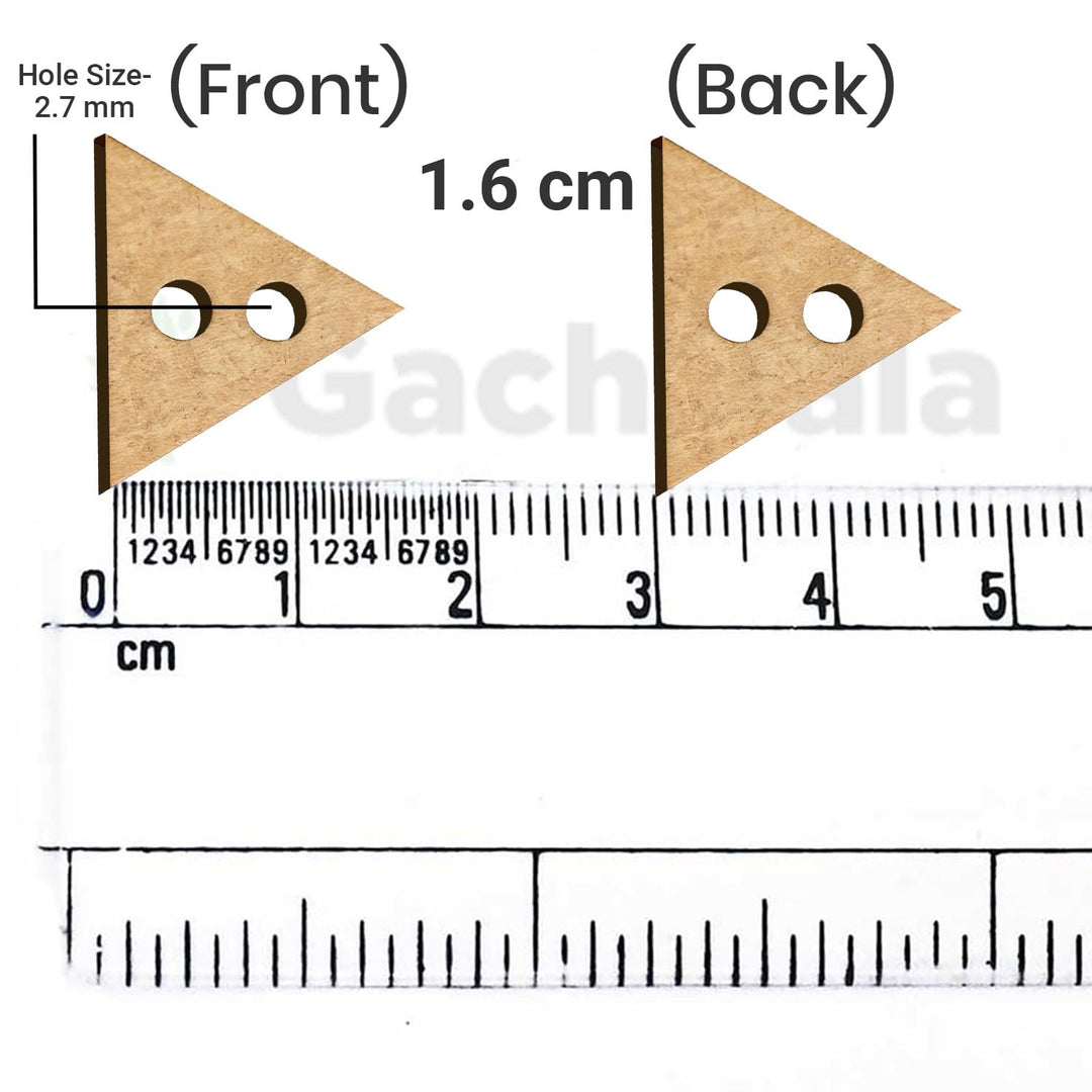 50 Pieces Wooden Buttons for Clothes | Natural Round Wooden Shirt Buttons for Men &amp; Women | Ideal for Kurtas, Kurtis, Sewing, Crafts &amp; Embroidery (Design 11 Triangle)