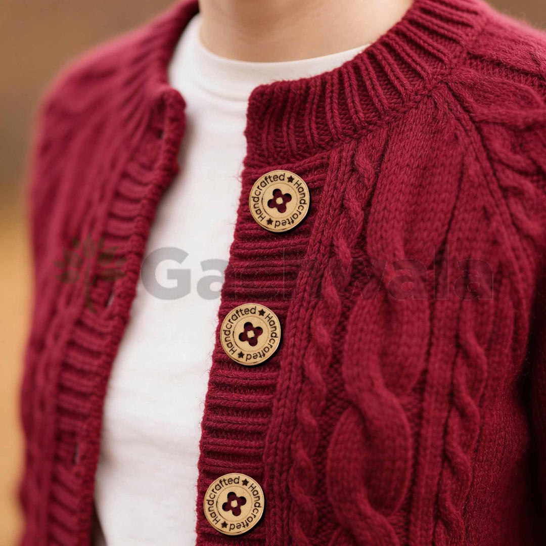 50 Pieces Wooden Buttons for Clothes | Natural Round Wooden Shirt Buttons for Men &amp; Women | Ideal for Kurtas, Kurtis, Sewing, Crafts &amp; Embroidery (Design 8)