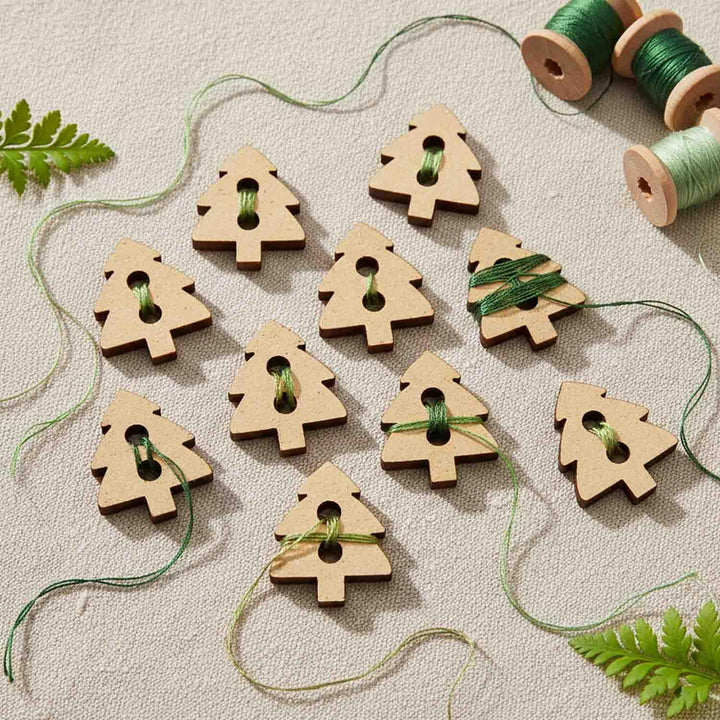 50 Pieces Natural Wooden Buttons for Clothes | Eco-Friendly Sewing Buttons for Shirts, Kurtas, Kurtis, Crafts &amp; DIY Projects (Tree-2-Hole-Btn-50)