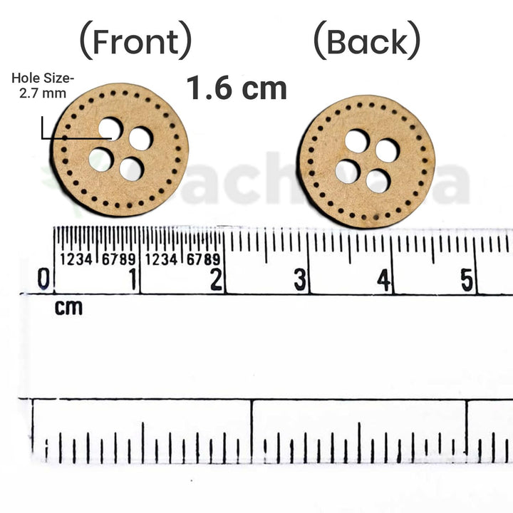 50 Pieces Wooden Buttons for Clothes | Natural Round Wooden Shirt Buttons for Men &amp; Women | Ideal for Kurtas, Kurtis, Sewing, Crafts &amp; Embroidery (Design 1)