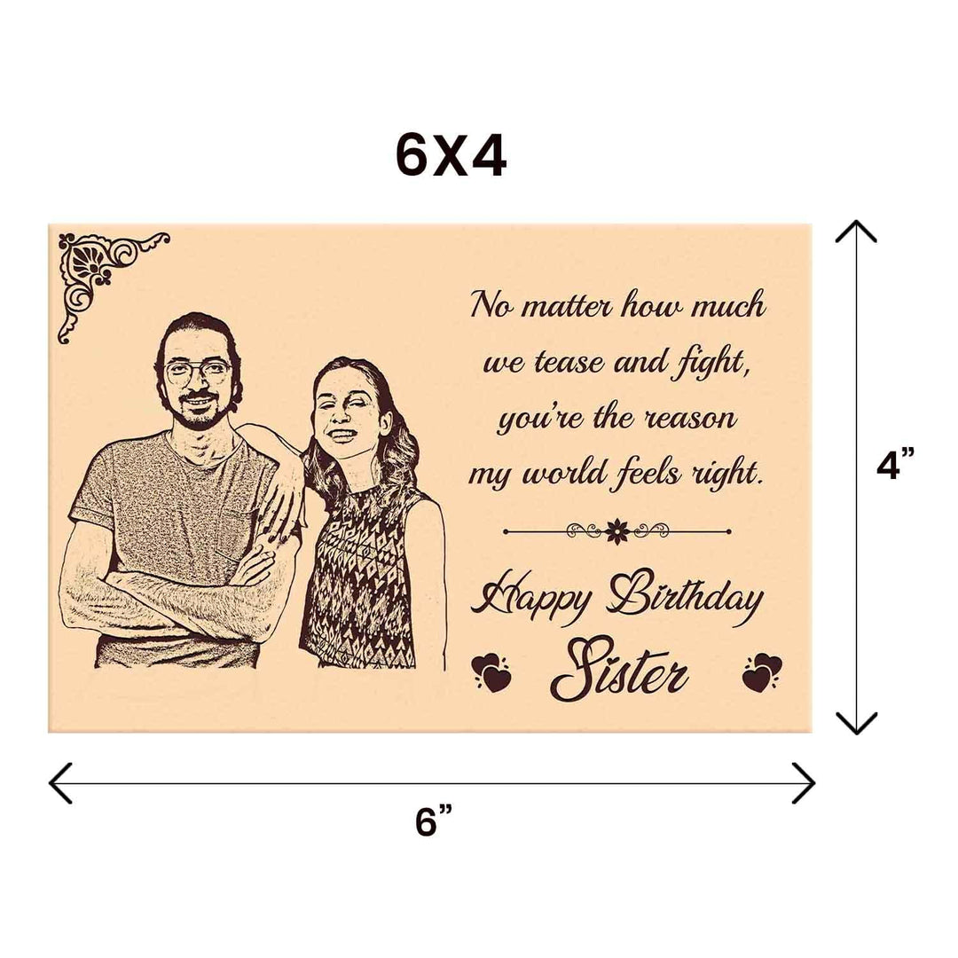 Customized Wooden Photo Frame – Thoughtful &amp;amp; Unique Gift for Sisters | Personalized Birthday Surprise | Special Keepsake for Cherished Memories