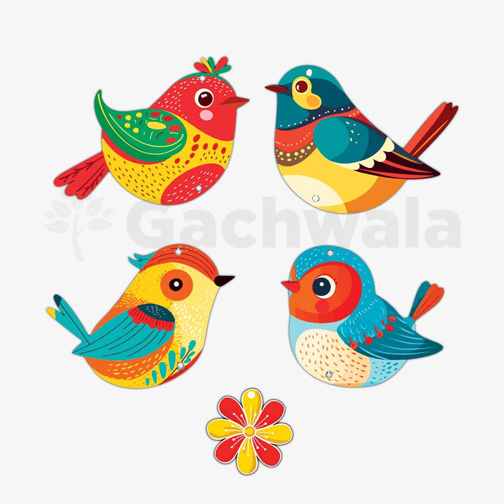 Handcrafted Colorful Bird Wall Hanging for Living Room | Wooden Hanging Decoration for Home, Balcony &amp; Diwali Décor | Decorative Wall Decor Gift Item (Single Piece)