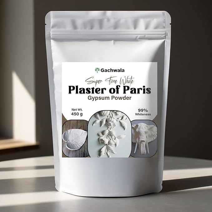 Plaster of Paris 200gm/ 450gm / 900gm /2KG / 5KG – Fine White POP Powder for Artistic Moulds, Gypsum Casts, Decorative Sculptures &amp;amp; DIY Art and Craft Projects