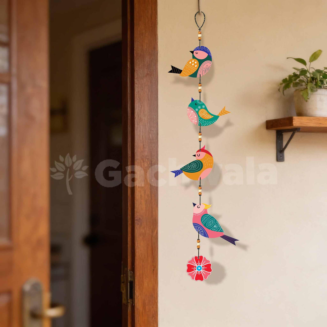 Handcrafted Colorful Bird Wall Hanging for Living Room &amp; Entrance | Wooden Hanging Decoration for Home, Balcony &amp; Diwali Décor | Decorative Wall Decor Gift Item (Design 5)
