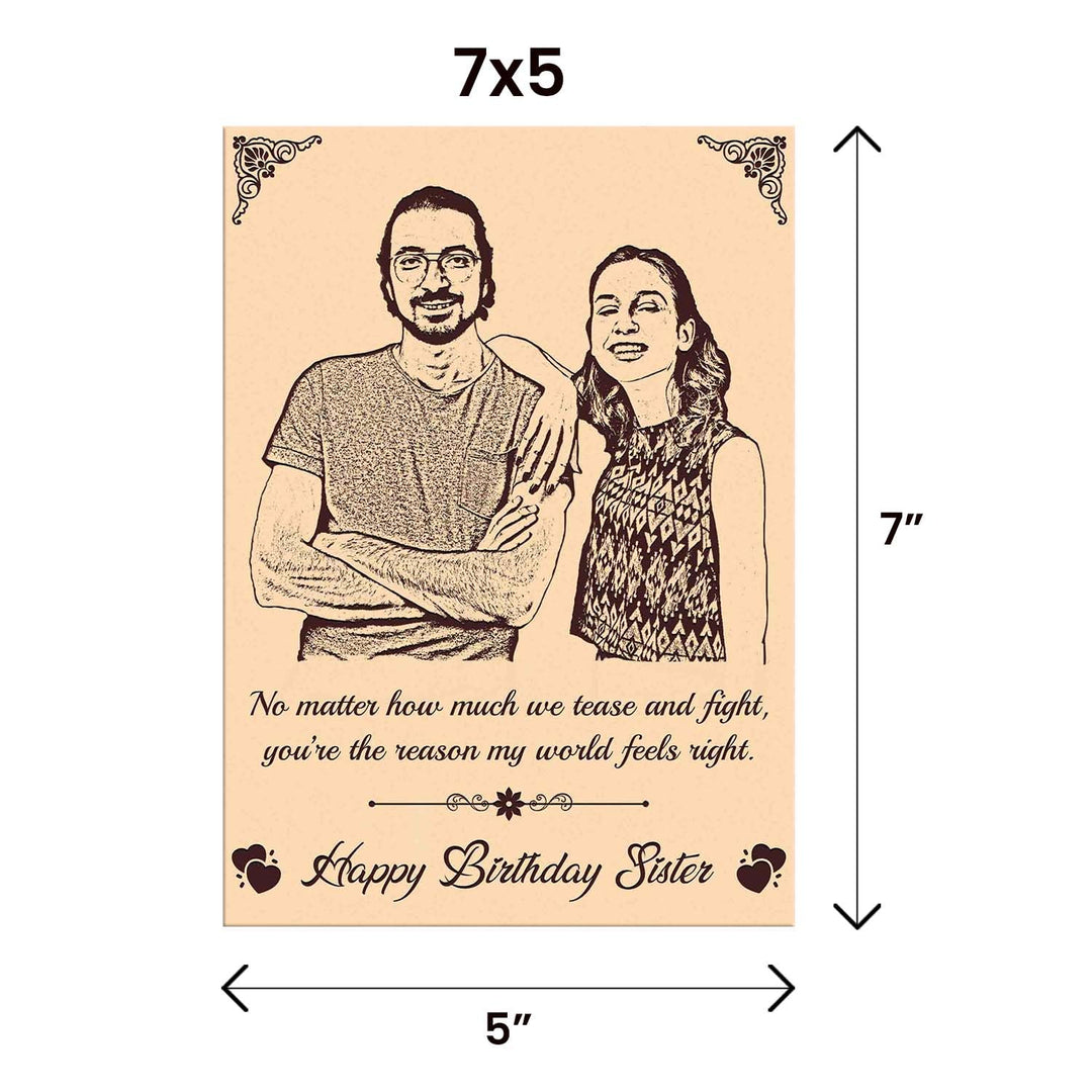 Customized Wooden Photo Frame – Thoughtful &amp;amp; Unique Gift for Sisters | Personalized Birthday Surprise | Special Keepsake for Cherished Memories