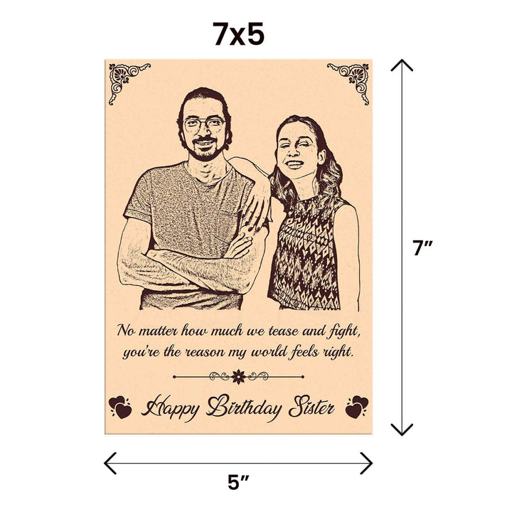 Customized Wooden Photo Frame – Thoughtful &amp;amp; Unique Gift for Sisters | Personalized Birthday Surprise | Special Keepsake for Cherished Memories
