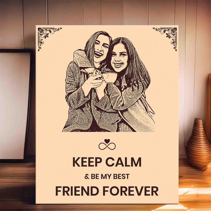 Customized Wooden Engraved Photo Frame | Personalized Memory Frame with Name &amp; Message Engraving | Thoughtful Gift for Best Friend, Birthday &amp; Special Occasions