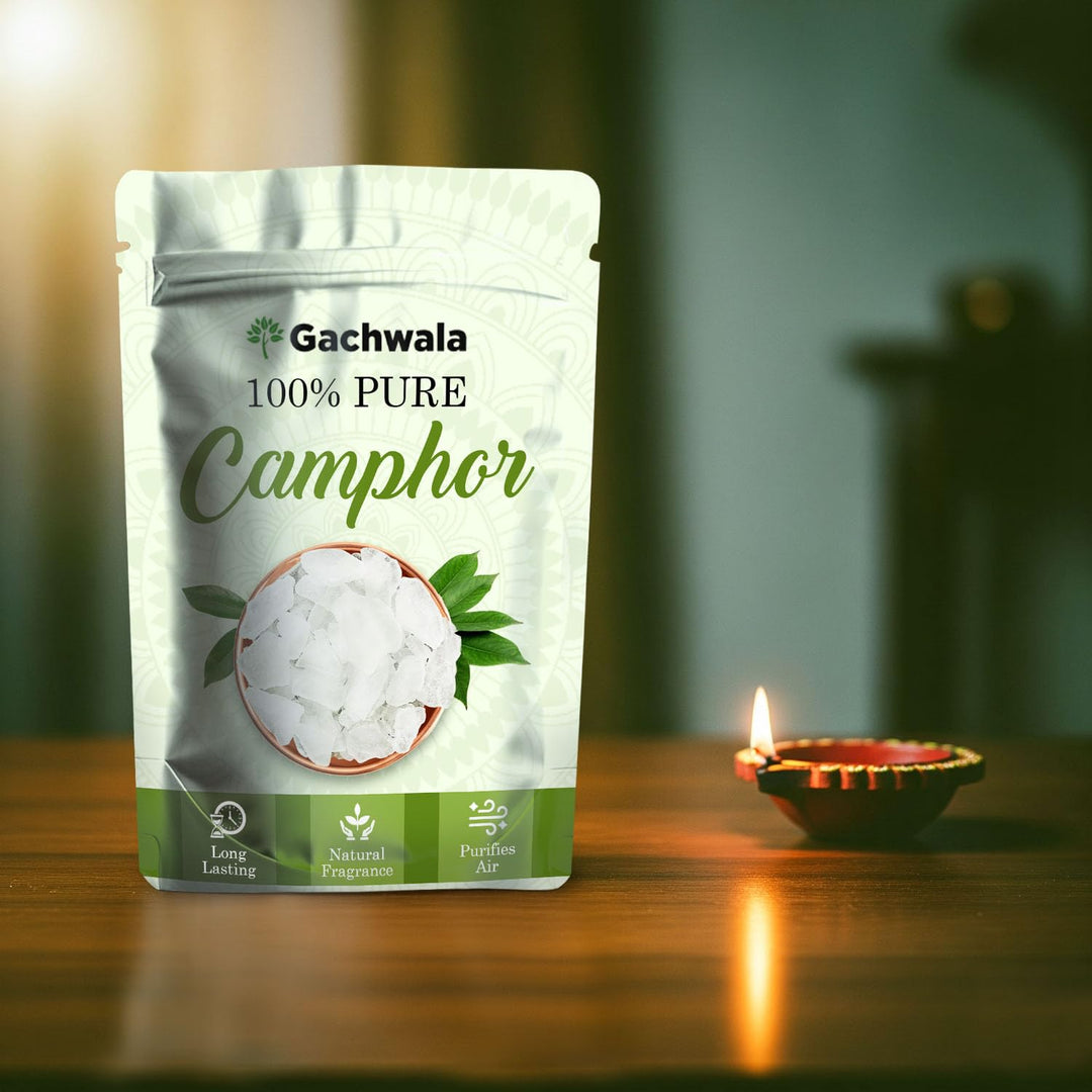 Gachwala Desi Kapoor 50g/100g/250g/500g | Pure Camphor Chunks for Aroma Diffusion, Pooja, and Meditation | 100% Natural Kapoor | Long-Lasting Fragrance &amp; Mosquito Repellent | Large Pack for Daily Rituals