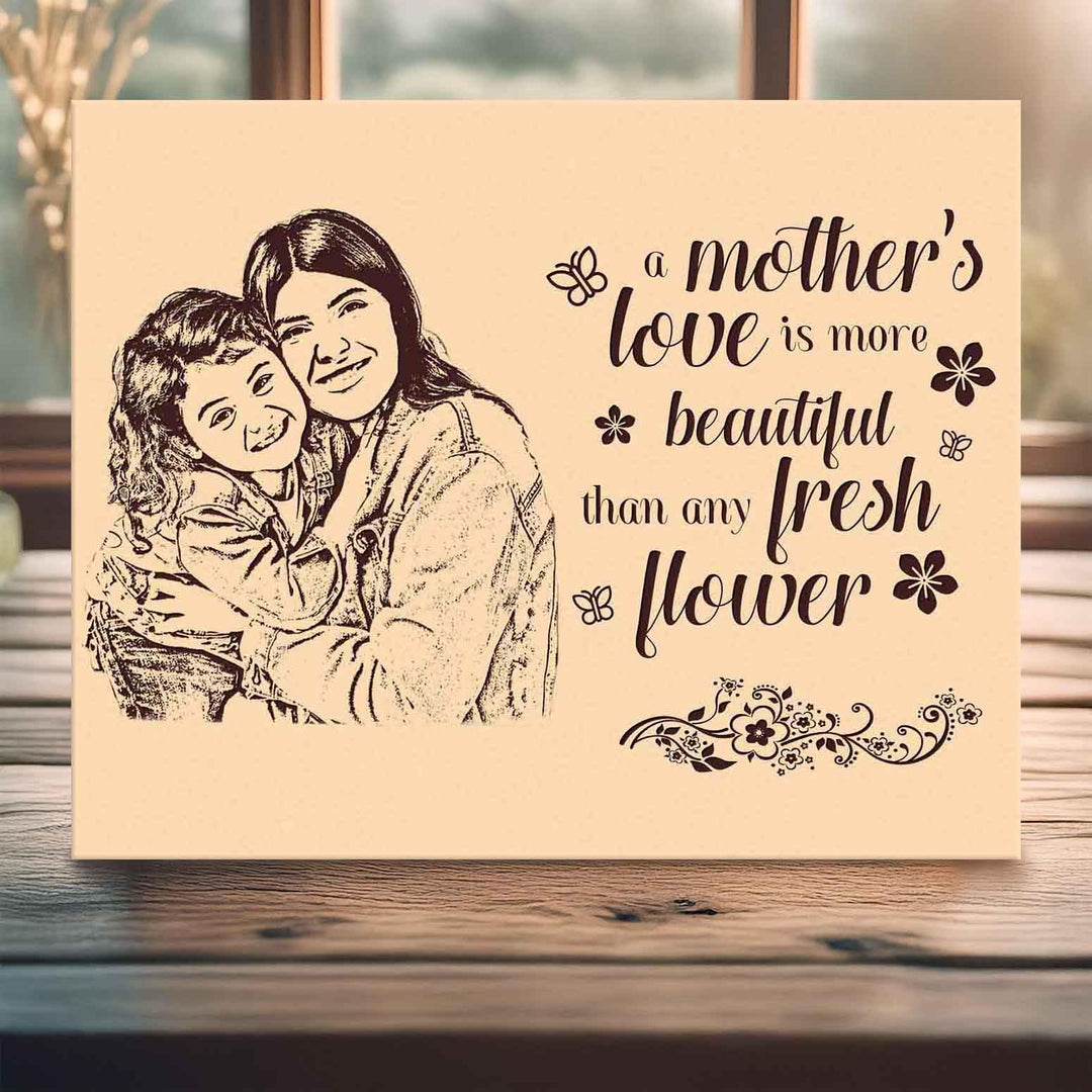 Custom Engraved Wooden Photo Frame for Mother’s Day | Personalized Memory Frame | Unique Keepsake Gift for Mom | Custom Name Wooden Picture Frame