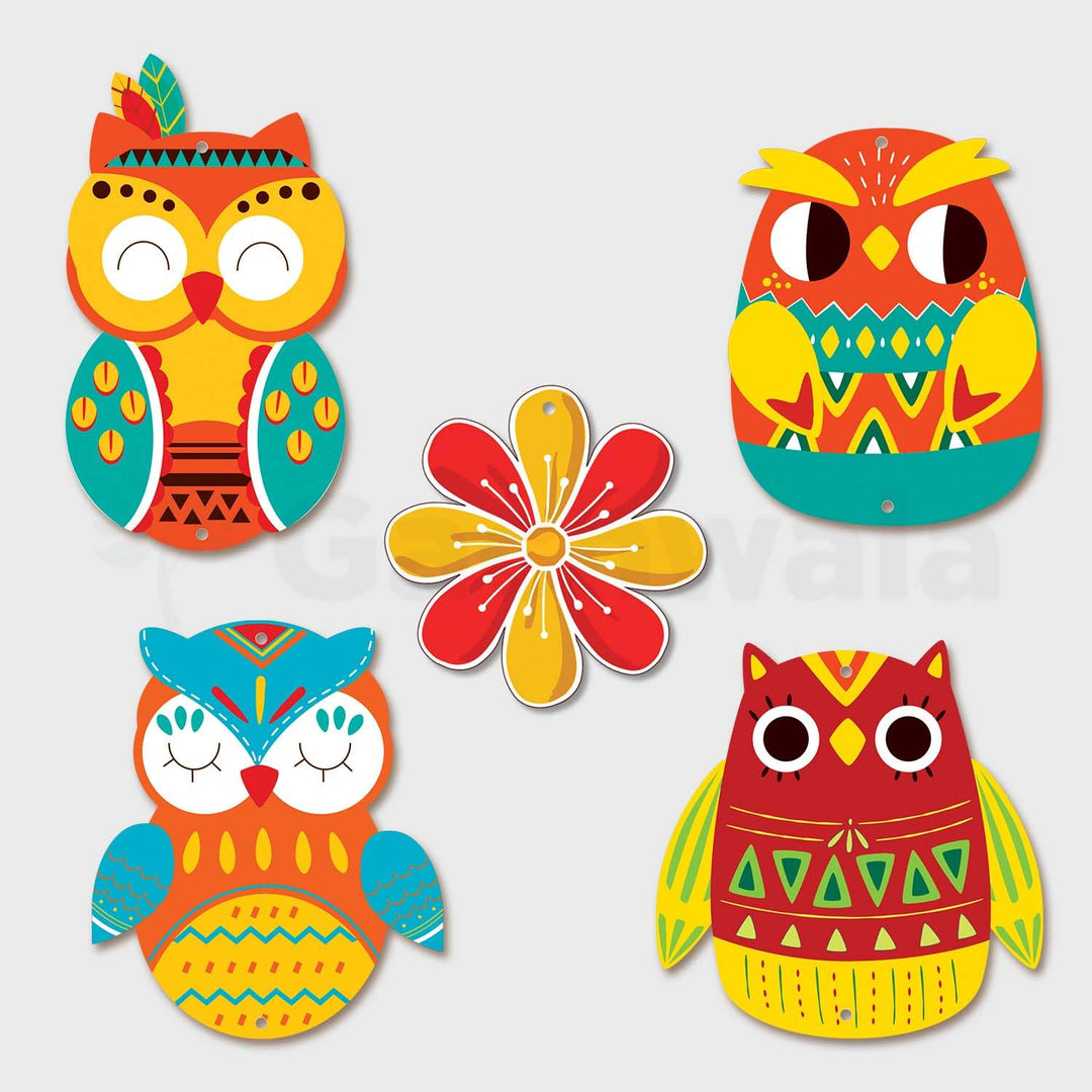 Handcrafted Wooden Owl Wall Hanging for Home &amp; Entrance | Multicolor Decorative Hanging for Living Room, Balcony, Door &amp; Festive Décor (Gyan Raksha)