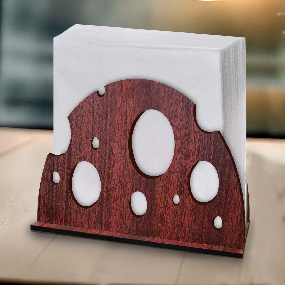 Compact Wooden Tissue Paper Holder – Minimalist Napkin Organizer for Dining Table, Kitchen Counter &amp; Office Desk | Elegant Open Slot with Smooth Finish (Approx Size: 5.5X 4 x 2.3 Inch)