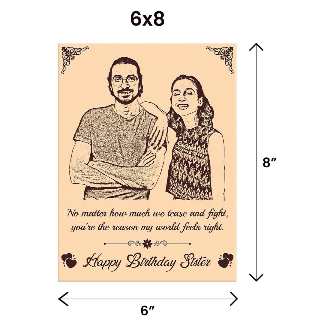 Customized Wooden Photo Frame – Thoughtful &amp;amp; Unique Gift for Sisters | Personalized Birthday Surprise | Special Keepsake for Cherished Memories