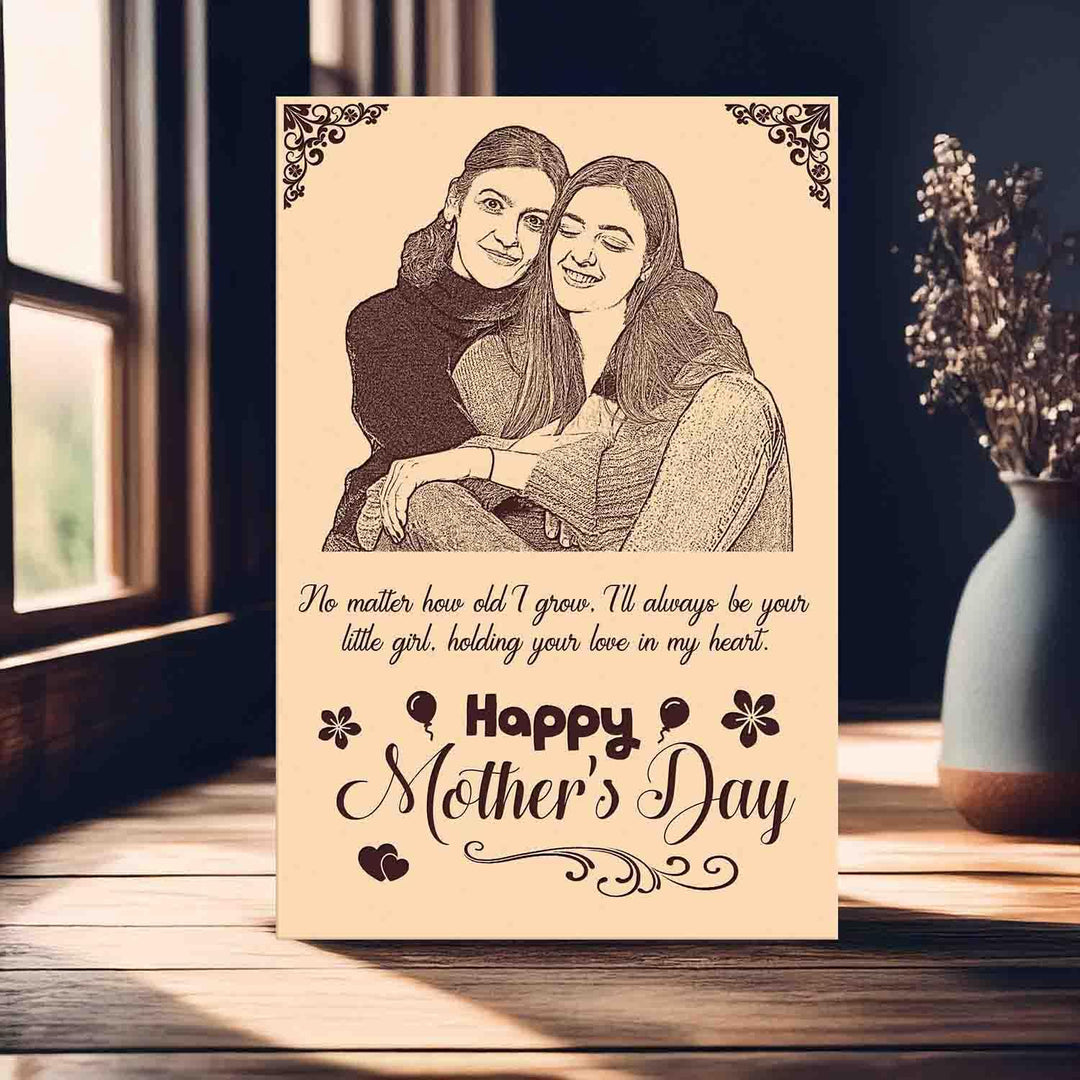 Personalized Wooden Photo Frame | Engraved Memory Frame for Mom | Custom Mother’s Day Gift | Cherished Moments Keepsake Frame