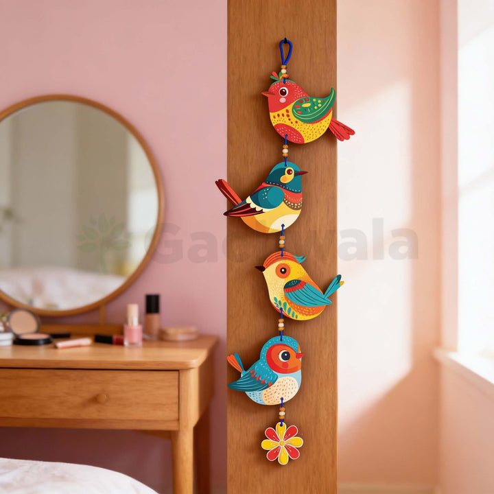 Handcrafted Colorful Bird Wall Hanging for Living Room | Wooden Hanging Decoration for Home, Balcony &amp; Diwali Décor | Decorative Wall Decor Gift Item (Single Piece)