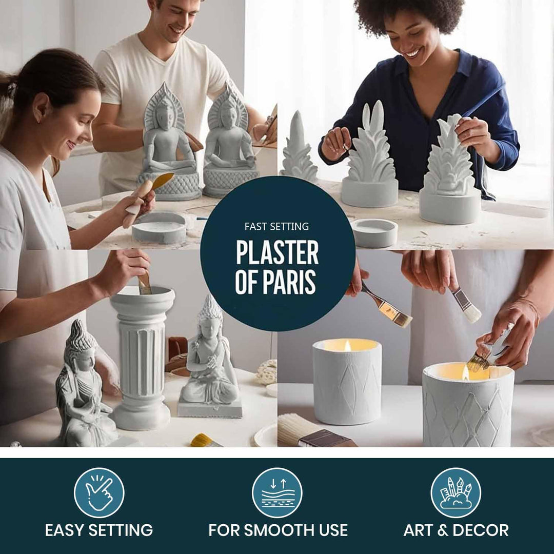 Plaster of Paris 200gm/ 450gm / 900gm /2KG / 5KG – Fine White POP Powder for Artistic Moulds, Gypsum Casts, Decorative Sculptures &amp;amp; DIY Art and Craft Projects