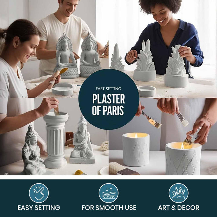 Plaster of Paris 200gm/ 450gm / 900gm /2KG / 5KG – Fine White POP Powder for Artistic Moulds, Gypsum Casts, Decorative Sculptures &amp;amp; DIY Art and Craft Projects