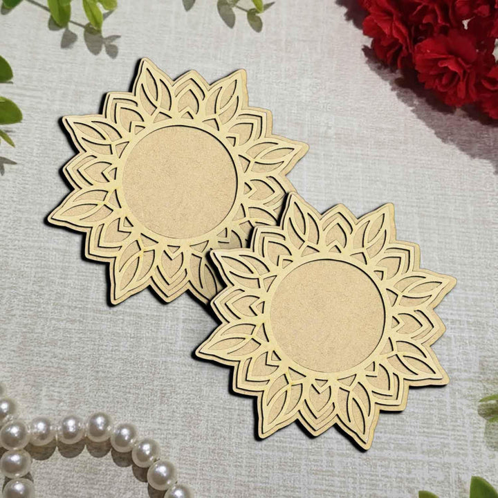 3D Wooden Floral Handicraft Tea Light Candle Holders | Decorative Set for Diwali, Christmas &amp; Festive Home Décor | Handcrafted 3D Tea Light Holders for Living Room &amp; Table Decoration (Style 2)
