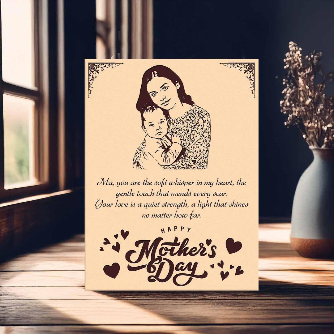 Custom Engraved Wooden Photo Frame | Personalized Picture Frame for Mom | Mother’s Day Keepsake Gift | Unique Memory Frame with Name Engraving | Thoughtful Gift for Mom