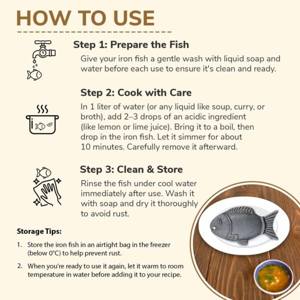 Iron Fish – Eco-Friendly Cooking Iron – Naturally Enrich Your Meals with Gentle Iron Infusion – Food-Safe &amp; Long-Lasting (5-Year Use)