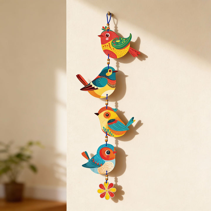 Handcrafted Colorful Bird Wall Hanging for Living Room | Wooden Hanging Decoration for Home, Balcony &amp; Diwali Décor | Decorative Wall Decor Gift Item (Single Piece)