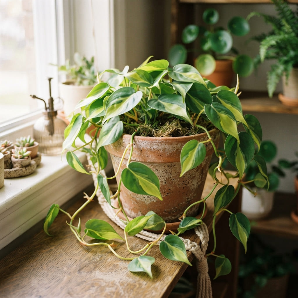 Philodendron Brasil | Brasil Money Plant | Hanging Plant | Decor Plant for Indoor and Garden | Luck Bringing Table Plant | 1 Healthy Live Plant with Pot