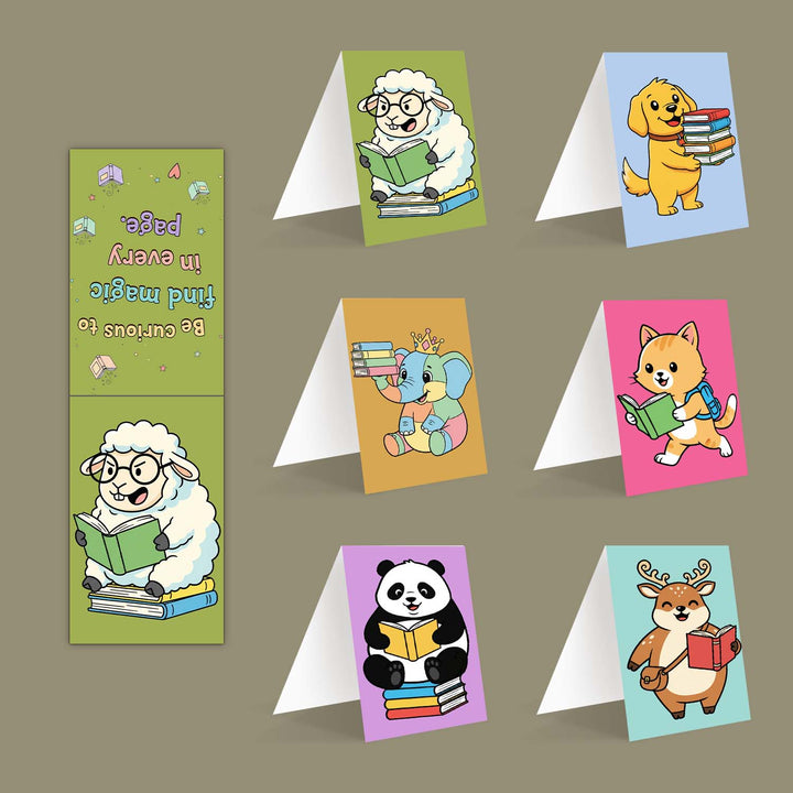 Cute Animal Bookmarks Set of 6 | Adorable Page Markers with Lovely Quotes | Creative Animal Bookmark for Books &amp; Novels | Perfect Gift for Book Lovers, Readers &amp; Kids