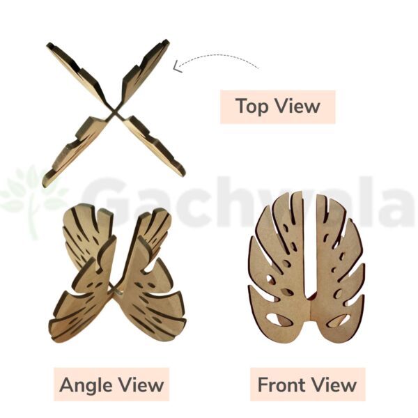 Monstera Leaf Plant Holder with Thin Test Tube | Aesthetic Flower Vase for Home Decor | Table Decoration Item for Living Room &amp; Bedroom | Decorative Planter for Office &amp; Home Decoration