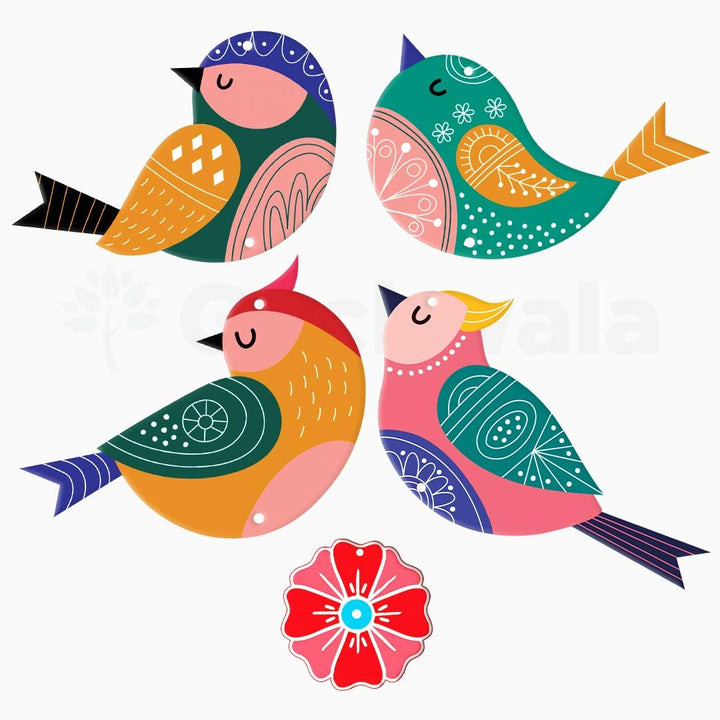 Handcrafted Colorful Bird Wall Hanging for Living Room &amp; Entrance | Wooden Hanging Decoration for Home, Balcony &amp; Diwali Décor | Decorative Wall Decor Gift Item (Design 5)