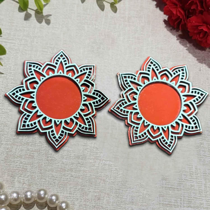 Wooden Floral Tea Light Candle Holders &amp; Diya Stands | Decorative Candle Holders for Diwali, Christmas &amp; Festive Home Decor