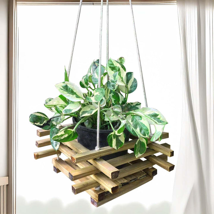 Bamboo Hanging Garden Planter (B20) – Handwoven Plant Basket for Indoor &amp; Outdoor Use | Eco-Friendly Wall Planter for Home, Balcony &amp; Garden Decor
