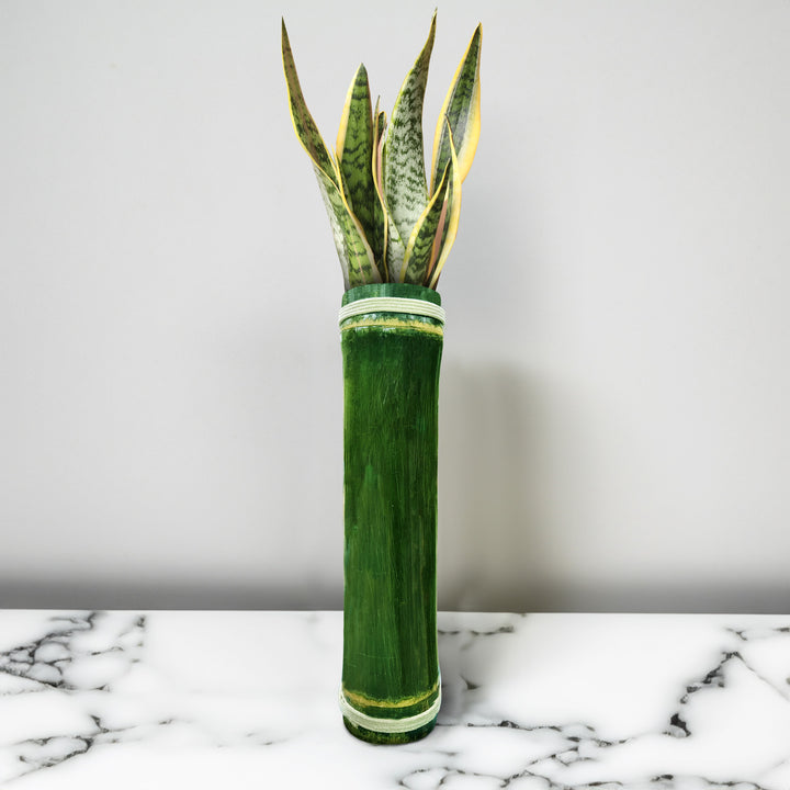 Gachwala Bamboo Vase, Hand Crafted Bamboo Vase for Home Decor &amp; Gardening, Vase for Plantation and Decoration, Shinny Wooden Finish Home Aesthetic (Approx 20 Inches Height)-B-16