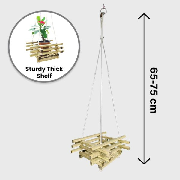 Bamboo Hanging Garden Planter (B20) – Handwoven Plant Basket for Indoor &amp; Outdoor Use | Eco-Friendly Wall Planter for Home, Balcony &amp; Garden Decor