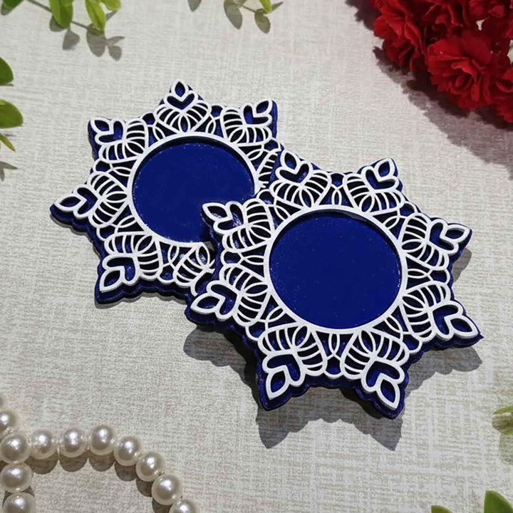 Wooden Floral Tea Light Candle Holders &amp; Diya Stands | Decorative Candle Holders for Diwali, Christmas &amp; Festive Home Decor