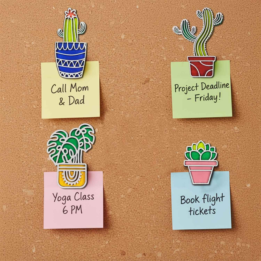 3D Wooden All Plants Mix Sticky Wall Art Pack of 5 | Handcrafted Decorative Signs &amp; Plaques for Living Room, Bedroom, Dining Room, Drawing Room &amp; Office Decor