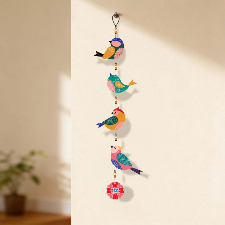 Handcrafted Colorful Bird Wall Hanging for Living Room &amp; Entrance | Wooden Hanging Decoration for Home, Balcony &amp; Diwali Décor | Decorative Wall Decor Gift Item (Design 5)