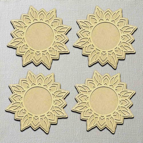 3D Wooden Floral Handicraft Tea Light Candle Holders | Decorative Set for Diwali, Christmas &amp; Festive Home Décor | Handcrafted 3D Tea Light Holders for Living Room &amp; Table Decoration (Style 2)