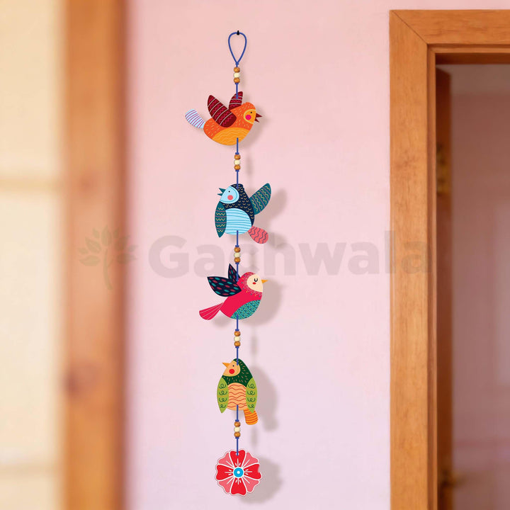 Handcrafted Colorful Bird Wall Hanging for Living Room &amp; Entrance | Wooden Hanging Decoration for Home, Balcony &amp; Diwali Décor | Decorative Wall Decor Gift Item (Design 4)