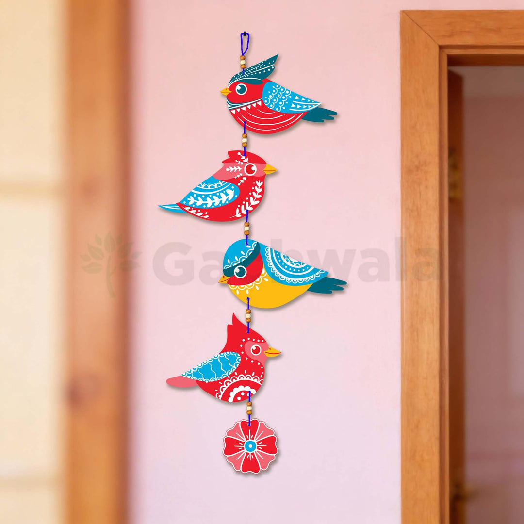 Handcrafted Colorful Bird Wall Hanging for Living Room &amp; Entrance | Wooden Hanging Decoration for Home, Balcony &amp; Diwali Décor | Decorative Wall Decor Gift Item (Design 2)