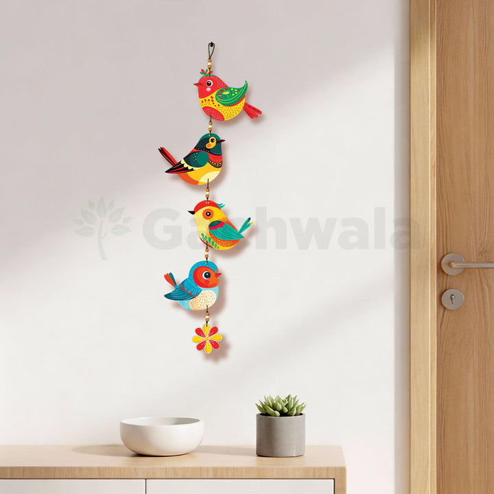 Handcrafted Colorful Bird Wall Hanging for Living Room &amp; Entrance | Wooden Hanging Decoration for Home, Balcony &amp; Diwali Décor | Decorative Wall Decor Gift Item (Design 1 Green)