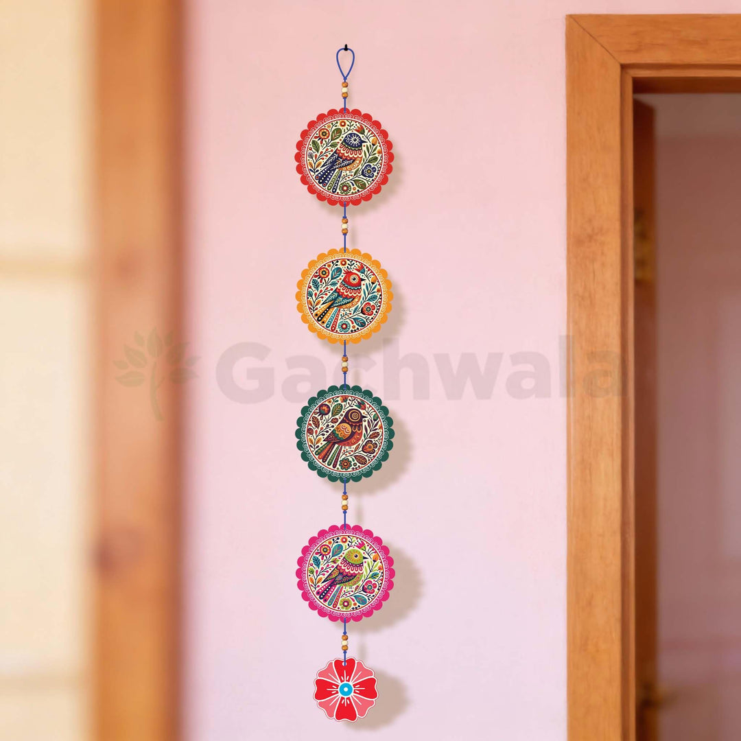 Handcrafted Colorful Bird Wall Hanging for Living Room &amp; Entrance | Wooden Hanging Decoration for Home, Balcony &amp; Diwali Décor | Decorative Wall Decor Gift Item (Design 3)