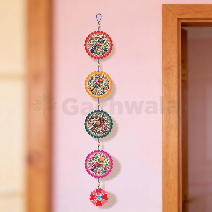 Handcrafted Colorful Bird Wall Hanging for Living Room &amp; Entrance | Wooden Hanging Decoration for Home, Balcony &amp; Diwali Décor | Decorative Wall Decor Gift Item (Design 3)