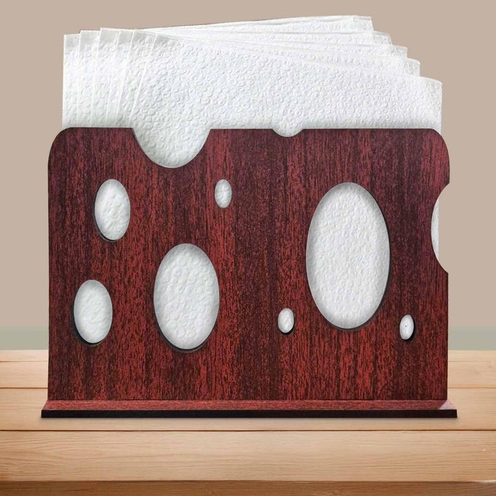 Compact Wooden Tissue Holder – Handcrafted Napkin Organizer for Dining Table &amp; Kitchen (Approx. 5.5 x 3.8 x 2 Inches) – Elegant Natural Wood Tissue Paper Stand