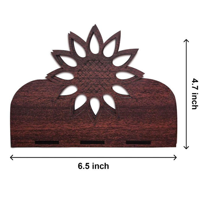 Wooden Napkin Holder for Table – Compact Tissue Paper Holder for Dining Table, Kitchen &amp; Office | Natural Wood Tissue Organizer Stand (6.5 x 4.7 x 2 Inch Approx)